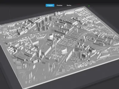 Cityscape Berlin Germany fragment city Berliner Fernsehturm 3D print model