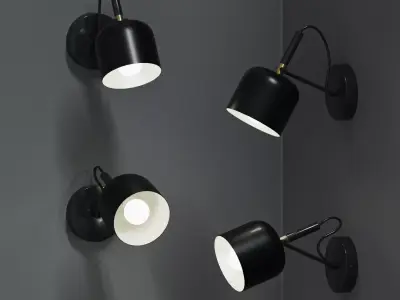 Wall sconces 3 colors 2 positions 3D model