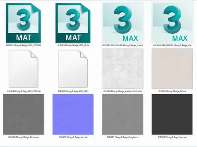 Porcelain stoneware ARCANA RIBE ELBURG Elburg-R Beige  -  4K PBR Texture