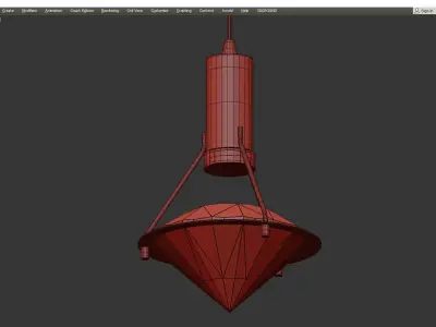 GLASGOW gold chandelier with diamond in middle Low-poly 3D model