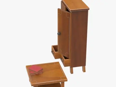 Cupboard and table 3D model