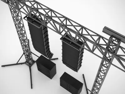 Concert Sound System Line Array 3D model