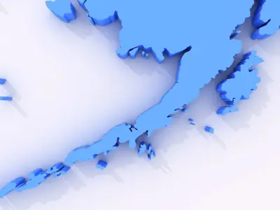 Map of the United States of America USA Low-poly 3D model