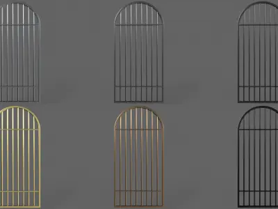 PBR Prison Window 6 Low-poly 3D model