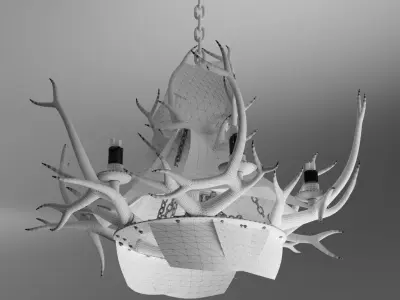 Pendant candlestick horns 3D model