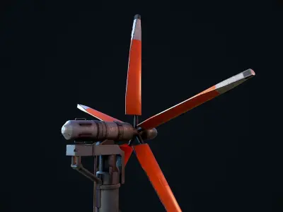 Sci Fi Wind Turbine Low-poly 3D model