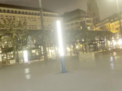 Low-Poly Blue Light Column 28 - Street Light Set-9 Low-poly 3D model