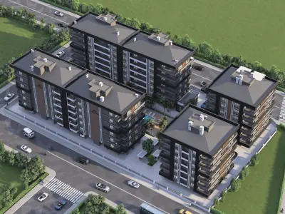 4 Block Big Site Project 3D model