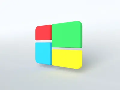 Windows 1 Logo v1 002 Free low-poly 3D model