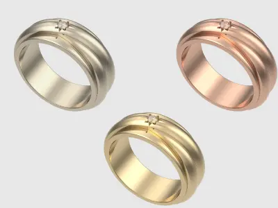 Single Stone Bold Design Ring JDBCo 3D print model