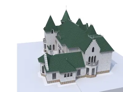 Castle 3D model with roof 3D model
