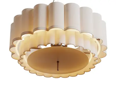 Folia large scalloped natural linen pendant file Low-poly 3D model