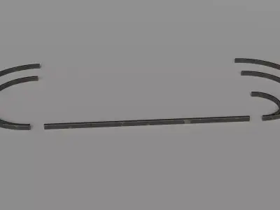 Road curb Low-poly 3D model