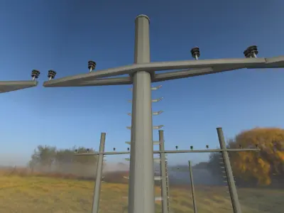 Concrete Electricity Pole with Ladder - Object 054 Low-poly 3D model