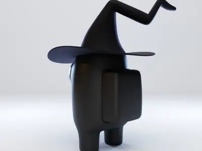 Among Us Witch Hat Character 3D model