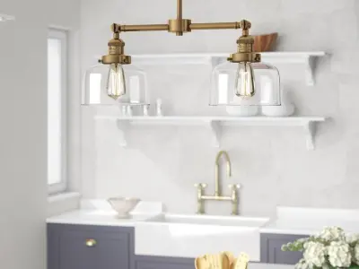 Frederica Light Kitchen Island Linear Pendant 3D model
