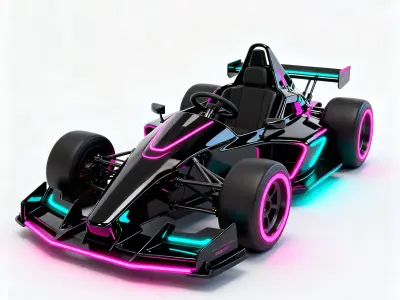 Cyberpunk Neon Go Kart 3D Model v02 Low-poly 3D model