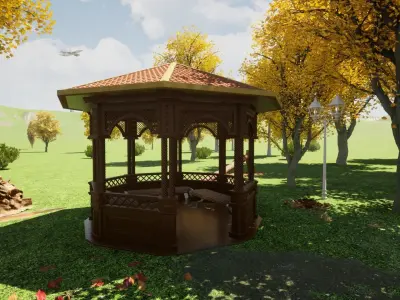 Arbor wooden Low-poly 3D model