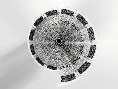 Ornate Wrought Iron Spiral Staircase Low-poly 3D model