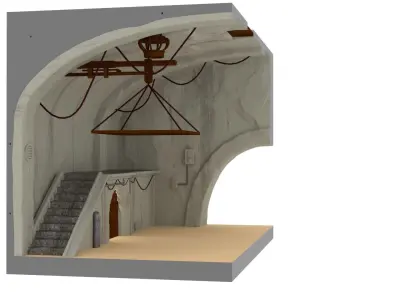 Jabbas Throne Room - Set 10 - Main Hangar 1-18 scale Kenner 3D print model