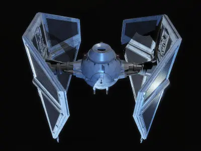 TIE interceptor Star Wars 3D model