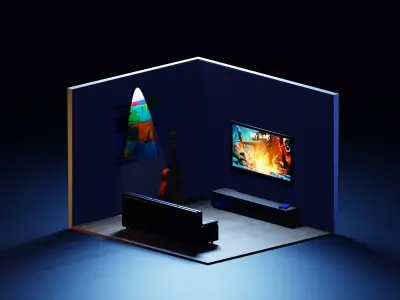 3D Isometric Room 3D model