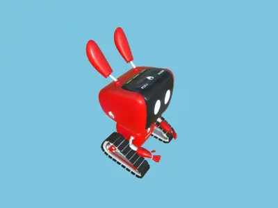 Cute Robot 10 Firebot - Fire Fighter - Character SciFi Design Low-poly 3D model