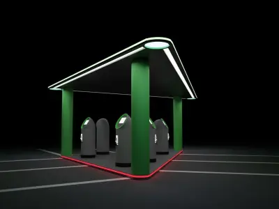 Charging station Low-poly 3D model order