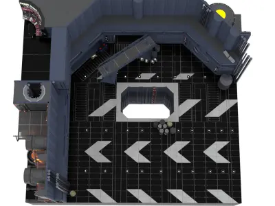 Set 1 - Death Star Docking bay 2037 1-18 scale Kenner Hasbro 3D print model