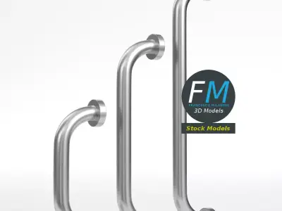 C-type door handles 3D model