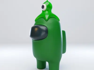 Among Us Brain Slug Character  3D model