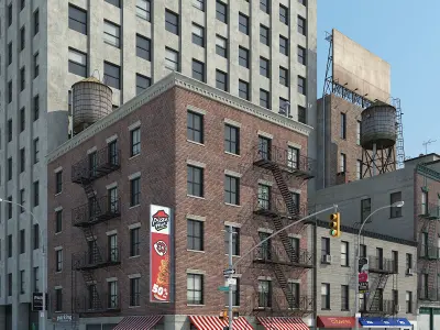 NYC Block 01 Low-poly 3D model