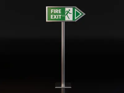 Floor Stand for Fire Exit Free low-poly 3D model