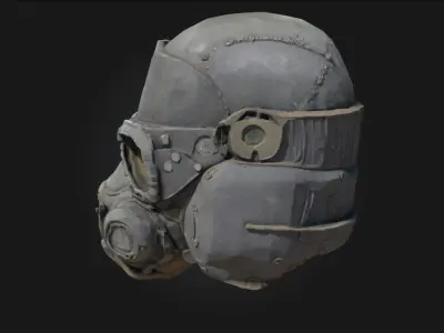 Wasteland Warrior Helmet  Rugged Protection for PostApocalyptic  3D model