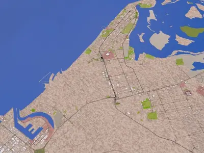 Umm Al Quwain City UAE Low-poly 3D model