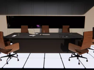 Office conference room with table and chairs 3D model