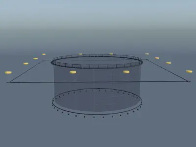 Marine fish culture net 3D model