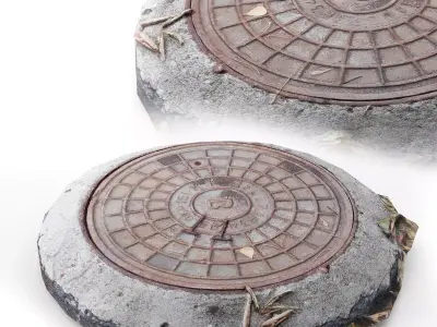 Hatch cover 1 Low-poly 3D model