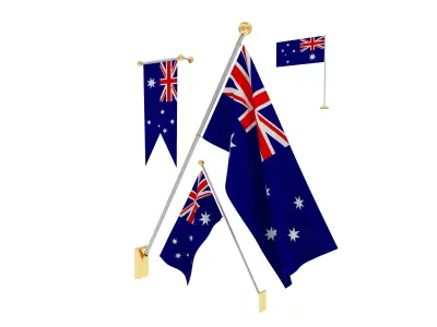 Flags of Australia 3D model