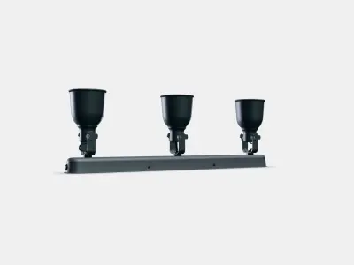 HEKTAR ceiling track 3 spots Low-poly 3D model