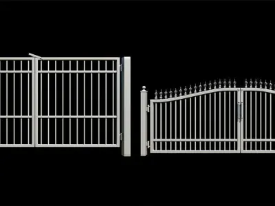 50 Iron Gate With UVs Pack  Low-poly 3D model