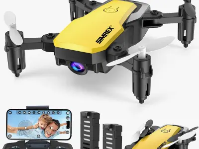 SIMREX X300C Mini Drone with Camera 720P HD FPV Low-poly 3D model