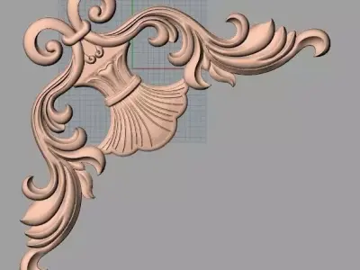 Decorative angle flower 3D STL model used for CNC router E031 3D model