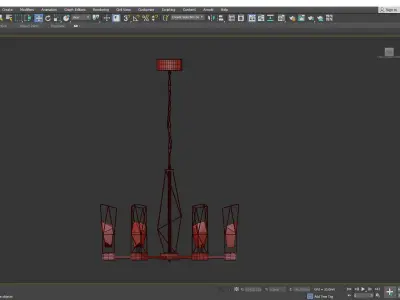 BERGER gold chandelier with glass shades Low-poly 3D model