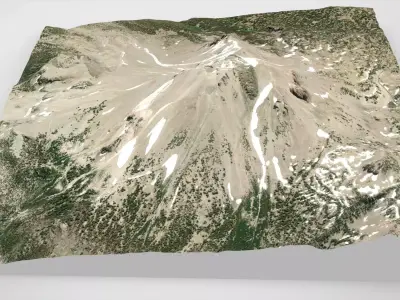 Mountain landscape Lassen Peak North America 3D model