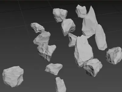 Obsidian rocks HD pack - 15 pieces 3D model