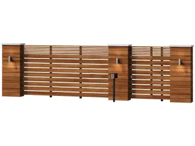 043 Modern Fence 01 3D model