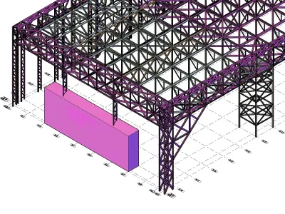 Detailed Steel Structure Hangar 3D CAD Model 3D model