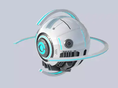 Sphere ship Low-poly 3D model