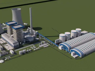 Power plant detailed 3D model 3D model